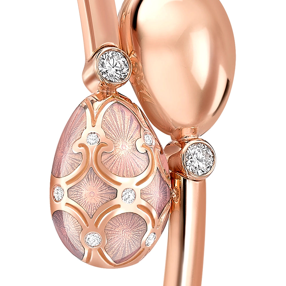Rose Gold, Diamond & Pink Enamel Crossover Bracelet | Fabergé