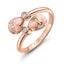 Rose Gold Diamond & Pink Guilloché Enamel Crossover Ring | Fabergé