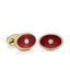 Rose Gold Diamond & Red Guilloché Enamel Oval Cufflinks | Fabergé