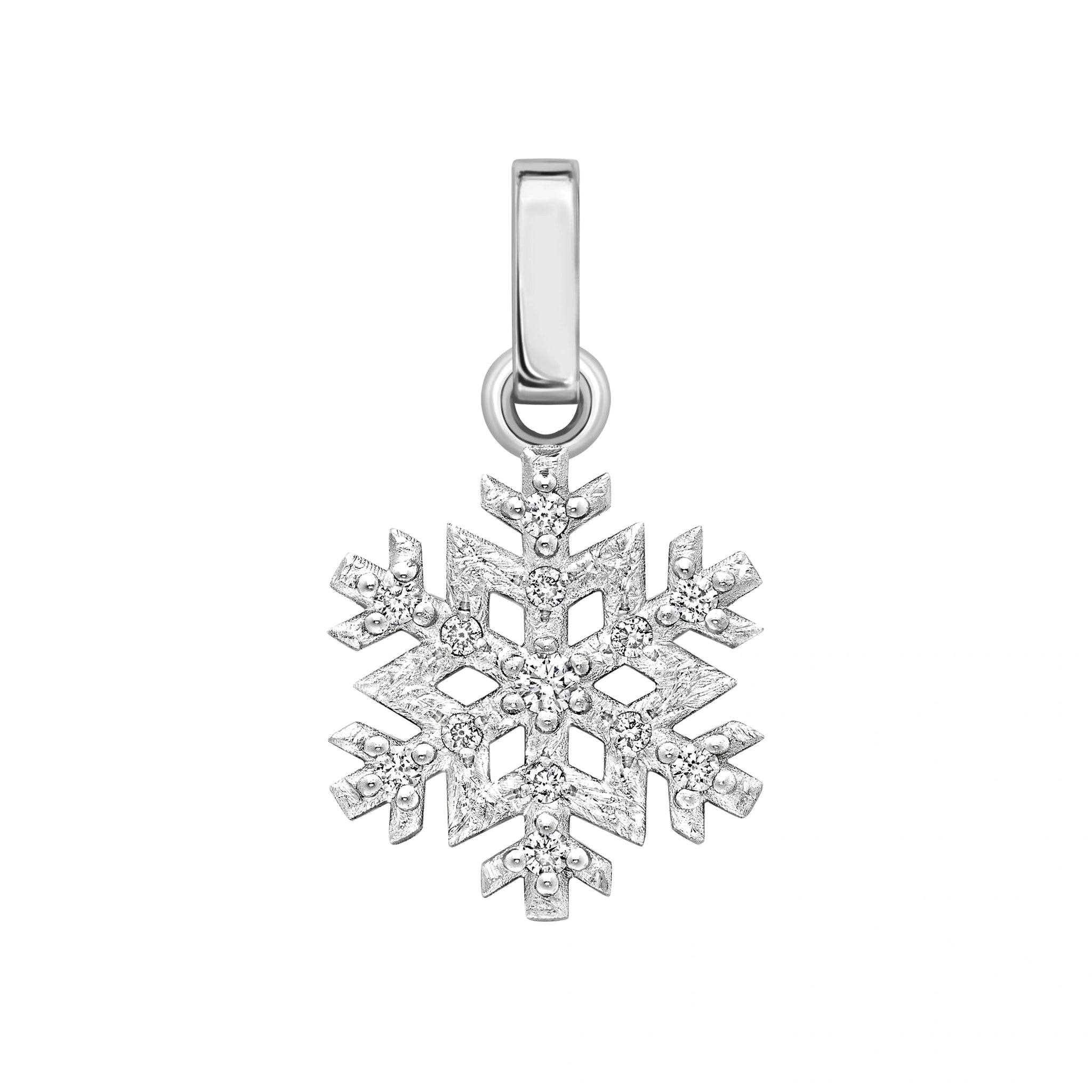 White Gold and Diamond Snowflake Charm | Fabergé