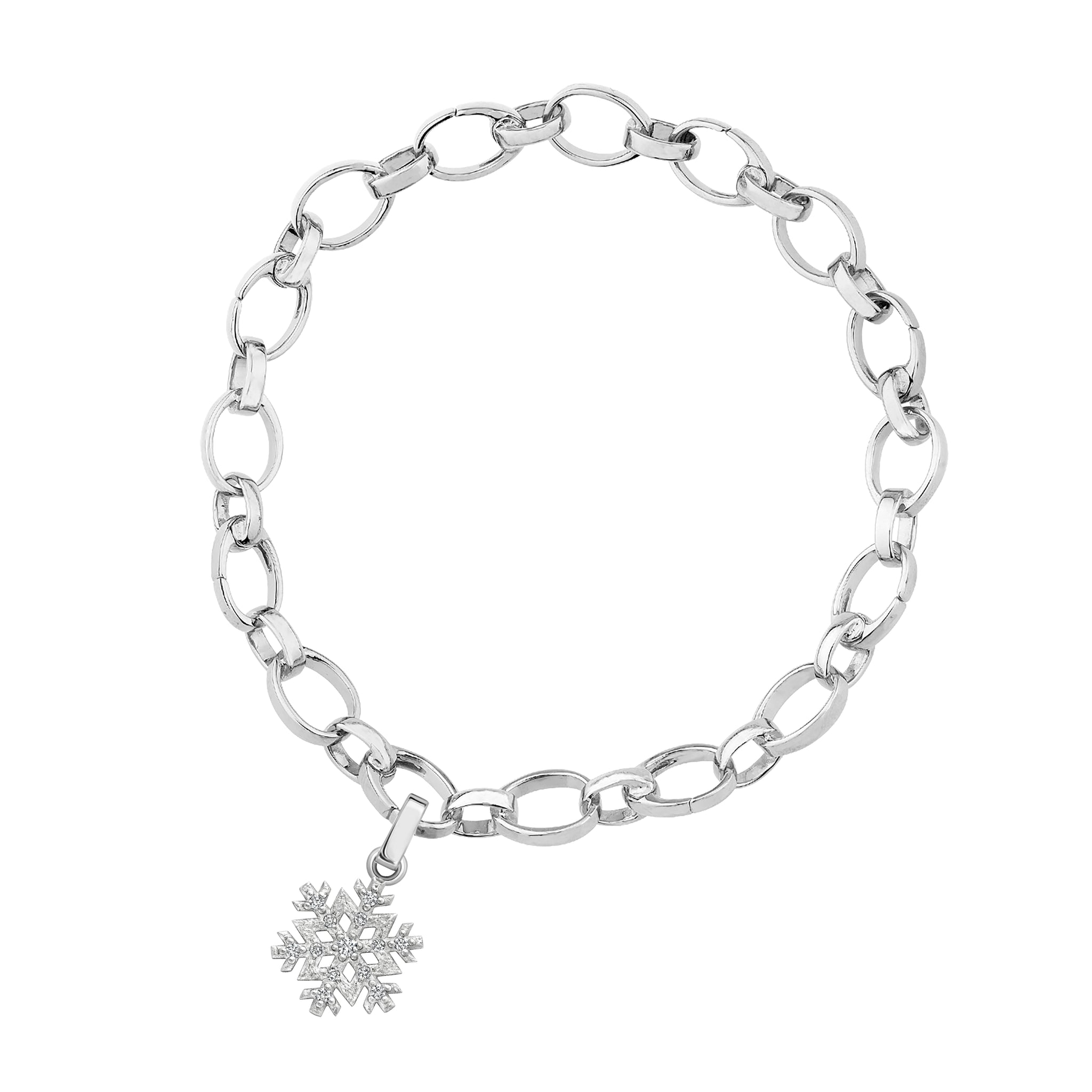 White Gold and Diamond Snowflake Charm | Fabergé