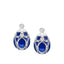 White Gold Diamond and Royal Blue Guilloché Enamel Earstuds | Fabergé