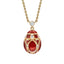 Heritage Yellow Gold Diamond & Red Guilloché Enamel Petite Egg Pendant