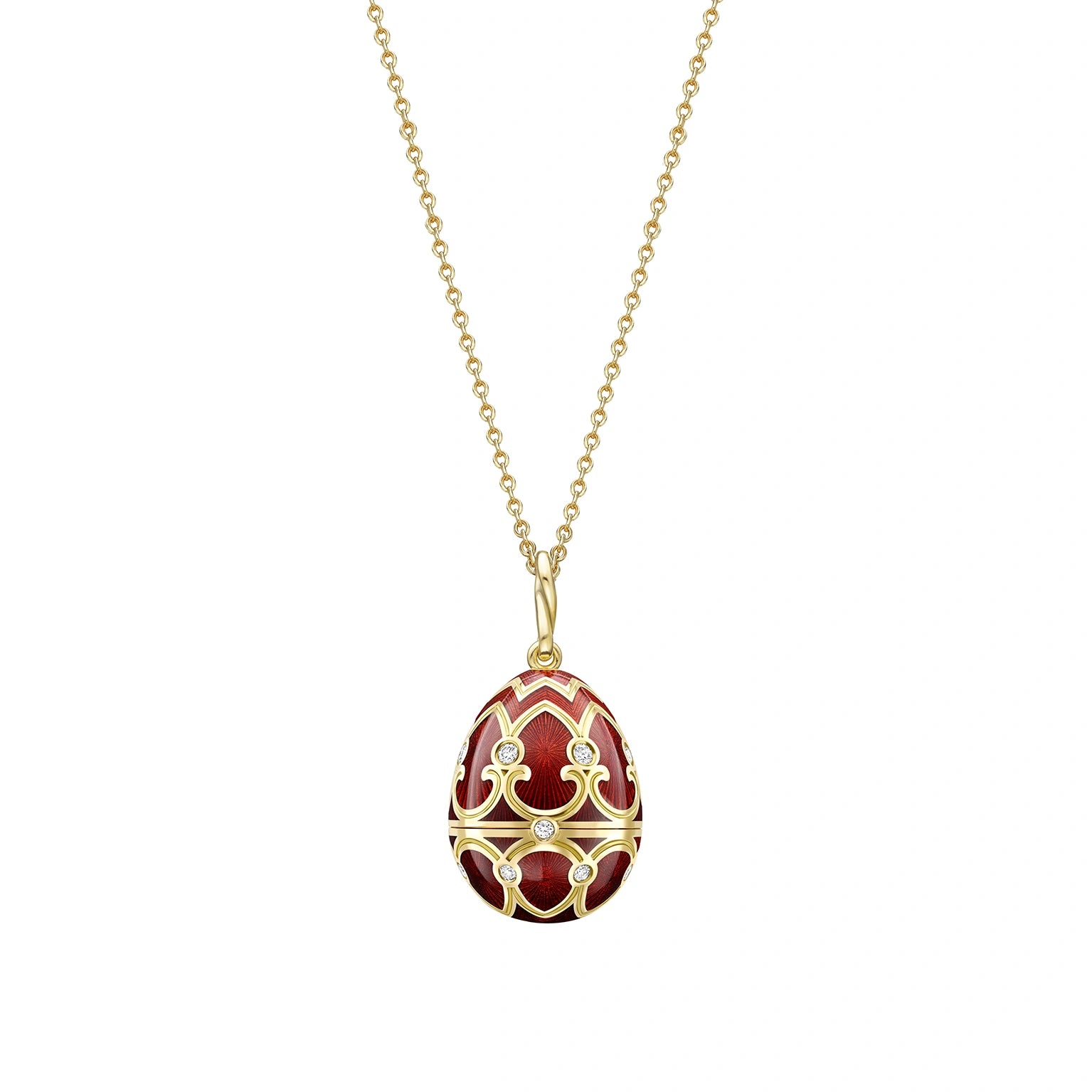Yellow Gold Diamond and Red Guilloché Enamel Gold State Coach | Fabergé