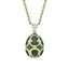 Heritage Yellow Gold Diamond & Green Guilloché Enamel Petite Egg Pendant