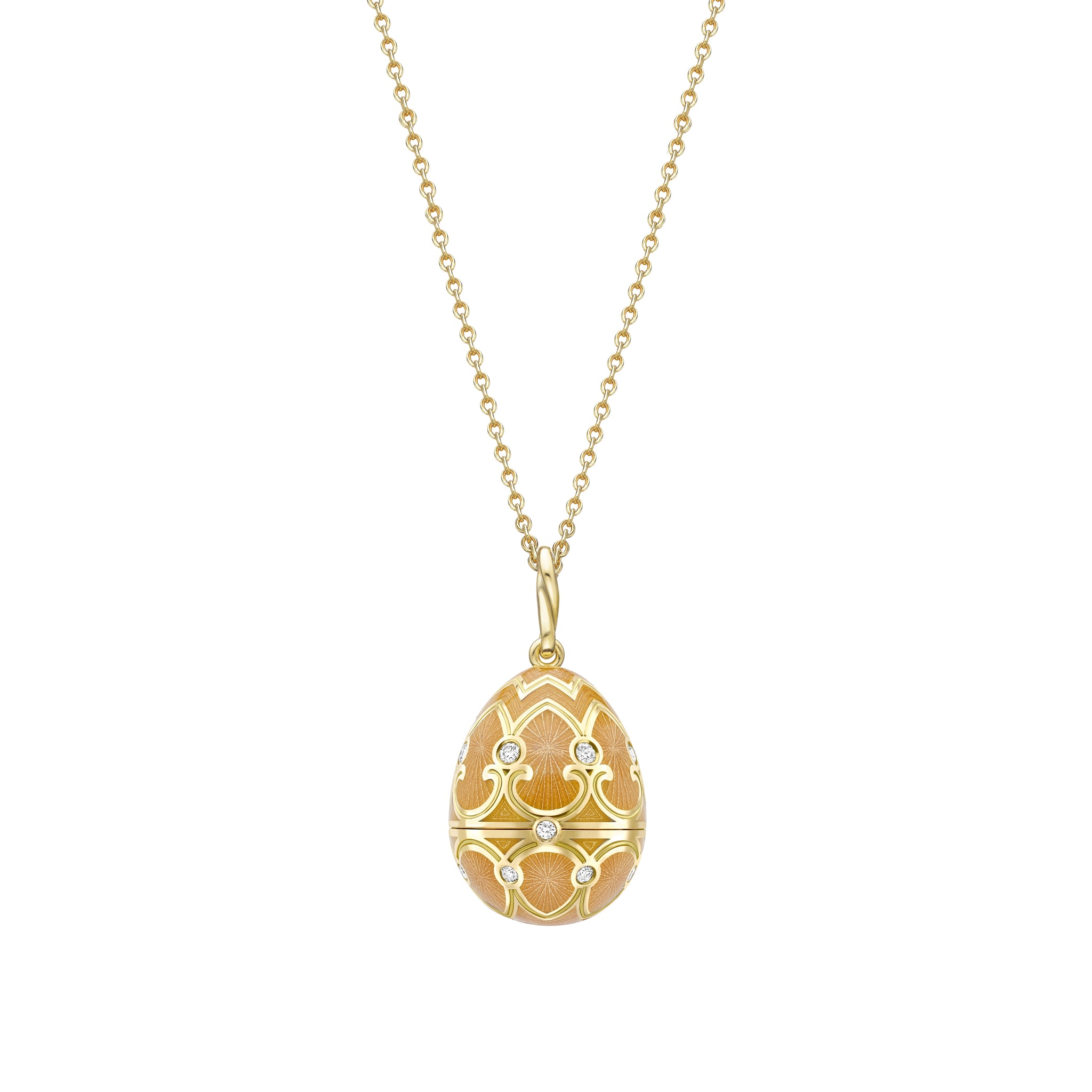 Yellow Gold Diamond & Guilloché Enamel Bee Surprise Locket | Fabergé
