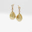 Yellow Gold Diamond & Opalescent Guilloché Enamel Egg Drop Earrings | Fabergé