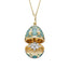 Yellow Gold Diamond & Teal Guilloché Enamel Trembling Star Surprise Locket | Fabergé