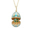 Yellow Gold Diamond & Turquoise Guilloché Enamel Clover Surprise Locket | Fabergé
