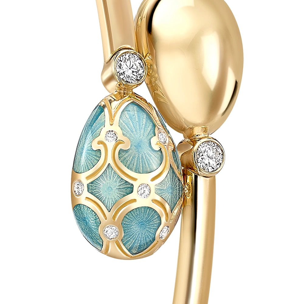 Yellow Gold, Diamond & Turquoise Enamel Crossover Bracelet | Fabergé