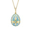 Yellow Gold Diamond & Turquoise Guilloché Enamel Egg Pendant | Fabergé