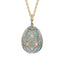 Yellow Gold Diamond & Turquoise Guilloché Enamel Grand Egg Pendant | Fabergé