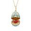 Heritage Yellow Gold Diamond & Turquoise Guilloché Enamel Heart Surprise Locket