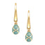 Yellow Gold Diamond & Turquoise Guilloché Enamel Hoop Drop Earrings | Fabergé