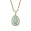 Yellow Gold Diamond & Turquoise Guilloché Enamel Petite Egg Pendant  | Fabergé
