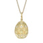 Yellow Gold Diamond & White Guilloché Enamel Egg Pendant | Fabergé