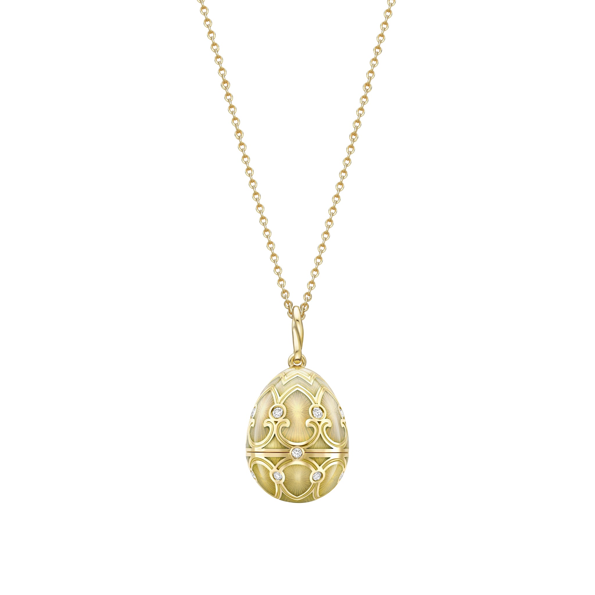 white enamel heart locket