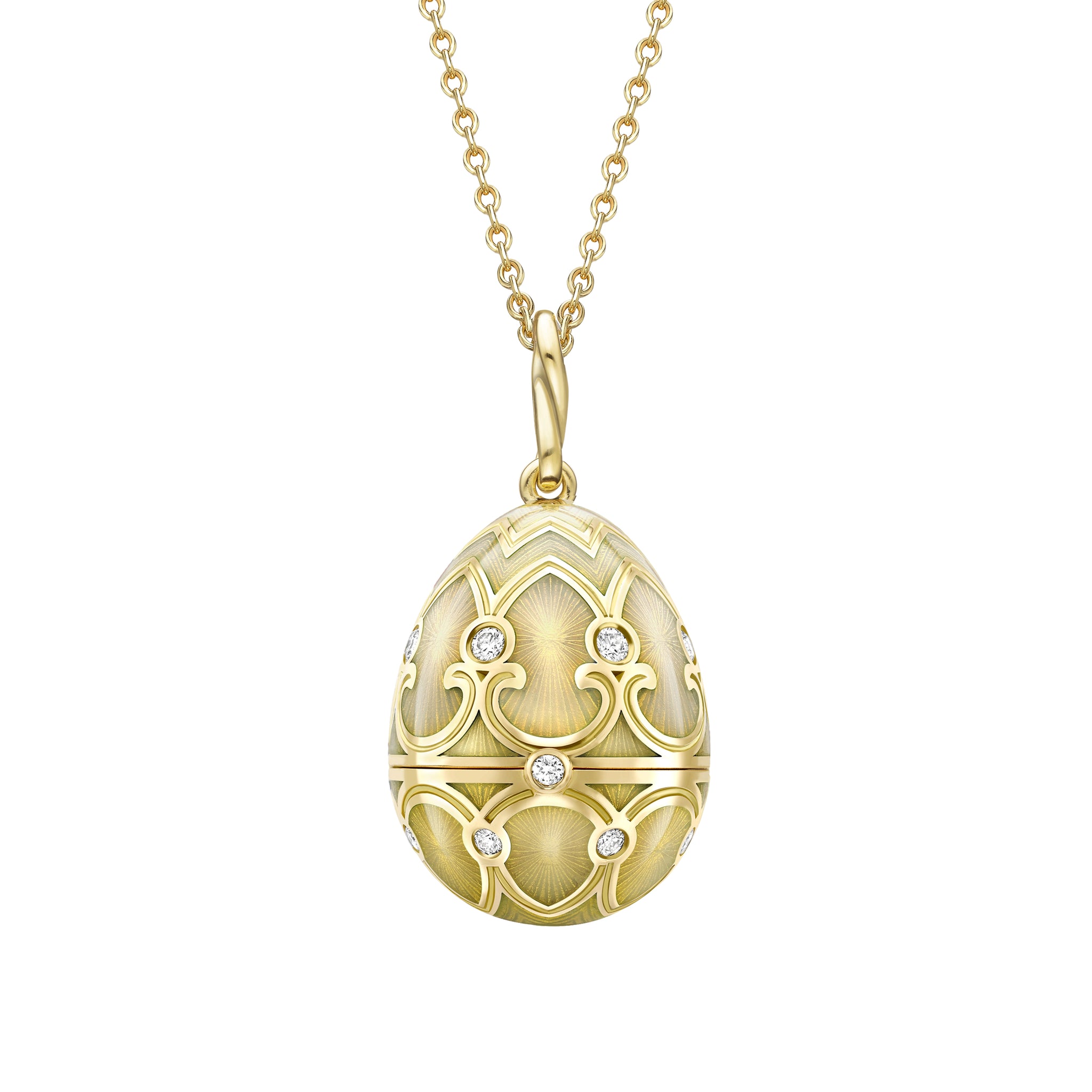 white enamel heart locket