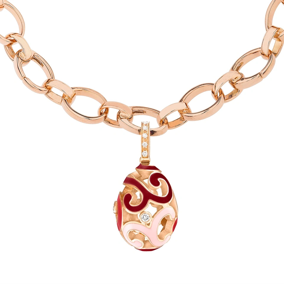 Rococo Multi-Coloured Enamel Rose Gold Charm | Fabergé