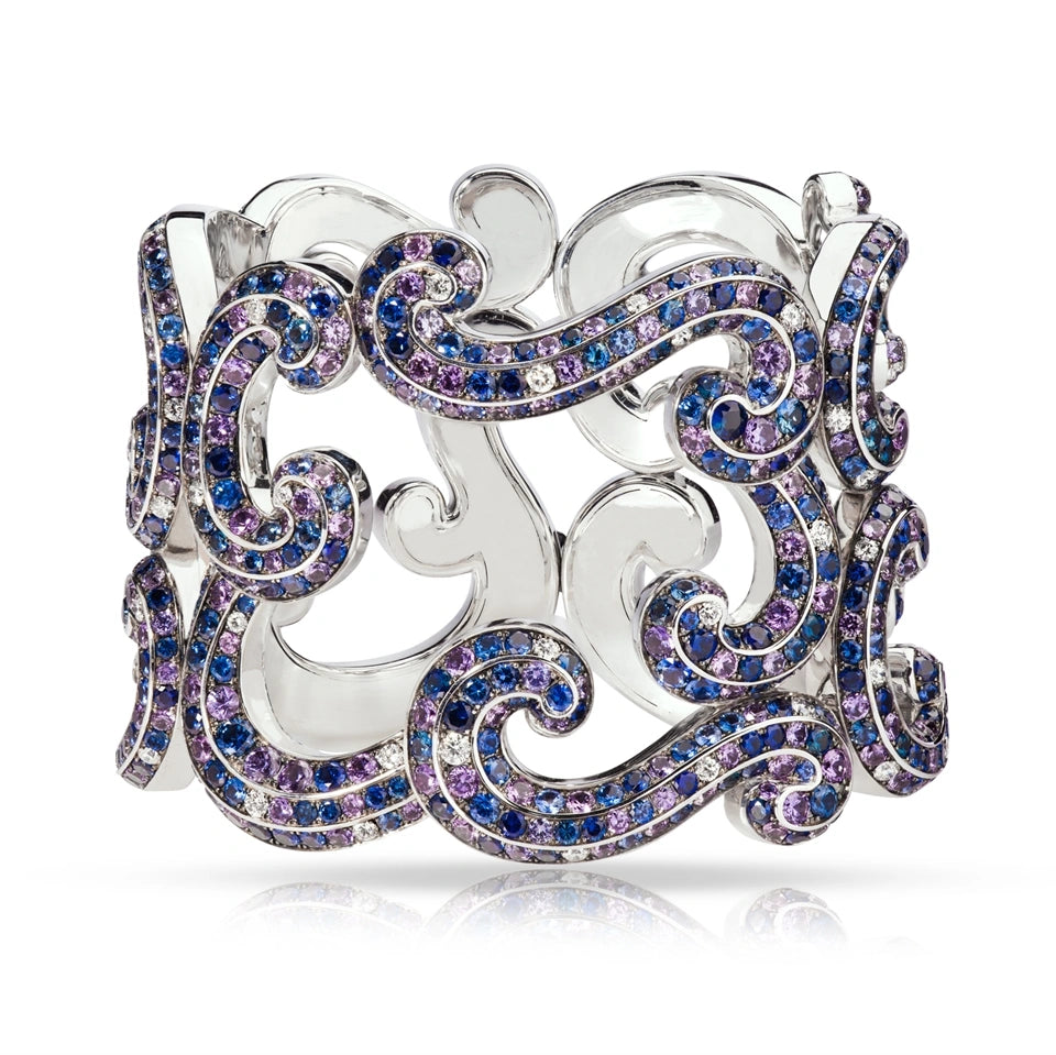 White Gold Diamond, Blue & Purple Sapphire Bracelet | Fabergé
