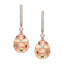 Brushed Rose Gold Diamond & Multicoloured Gemstone Egg Drop Earrings | Fabergé