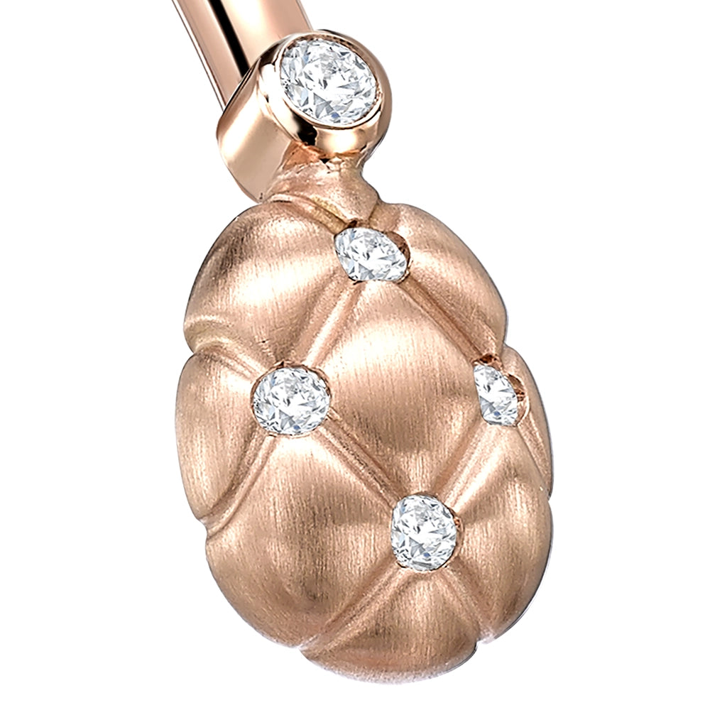 Brushed Rose Gold & Diamond Open Set Bracelet | Fabergé