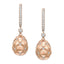 Brushed Rose Gold & Diamond Set Egg Drop Earrings | Fabergé