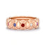 Treillage Brushed Rose Gold & Multicoloured Gemstone Set Ring | Fabergé
