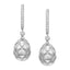 Brushed White Gold & Diamond Set Egg Drop Earrings | Fabergé