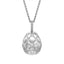 Treillage Brushed White Gold & Diamond Set Egg Pendant
