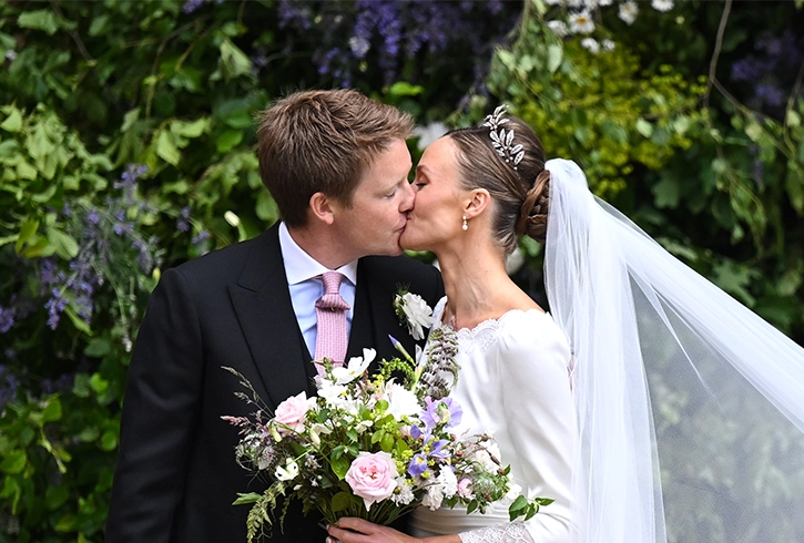 OLIVIA HENSON WEARS FABERGÉ MYRTLE TIARA FOR HER WEDDING TO DUKE OF WESTMINSTER