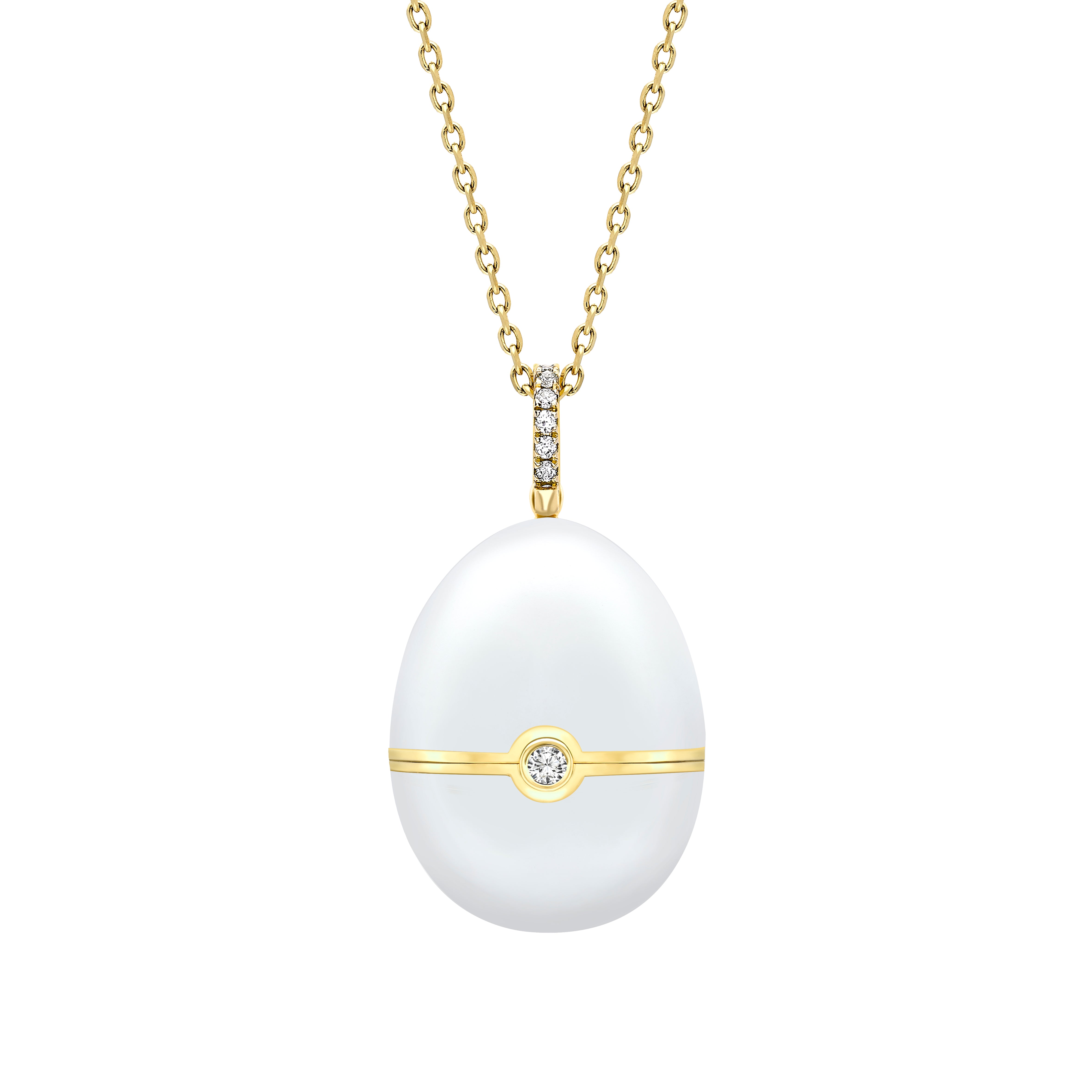 Enamel and Yellow Gold Nest Egg Locket 2