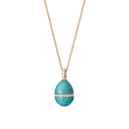 Fabergé Heritage Forever Turquoise Pendant in 18k yellow gold with diamonds. 