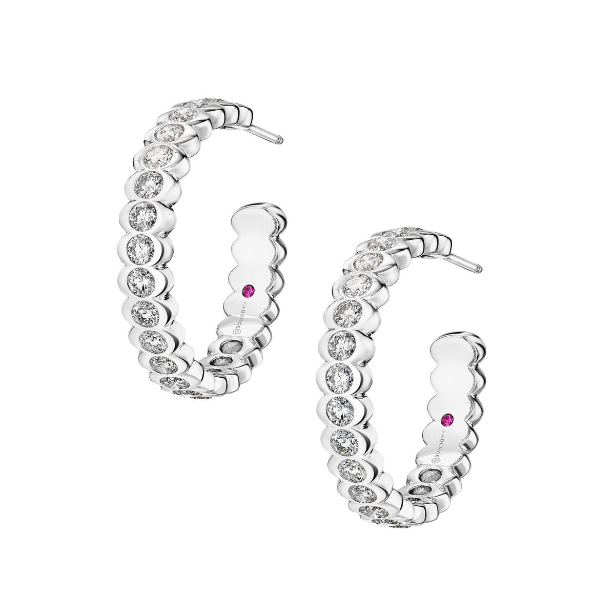Cosmic Curve Platinum and Diamond Earrings