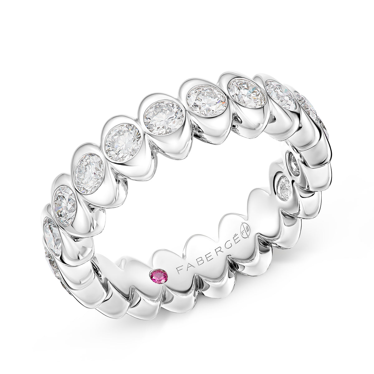 Cosmic Curve Platinum and Diamond Ring