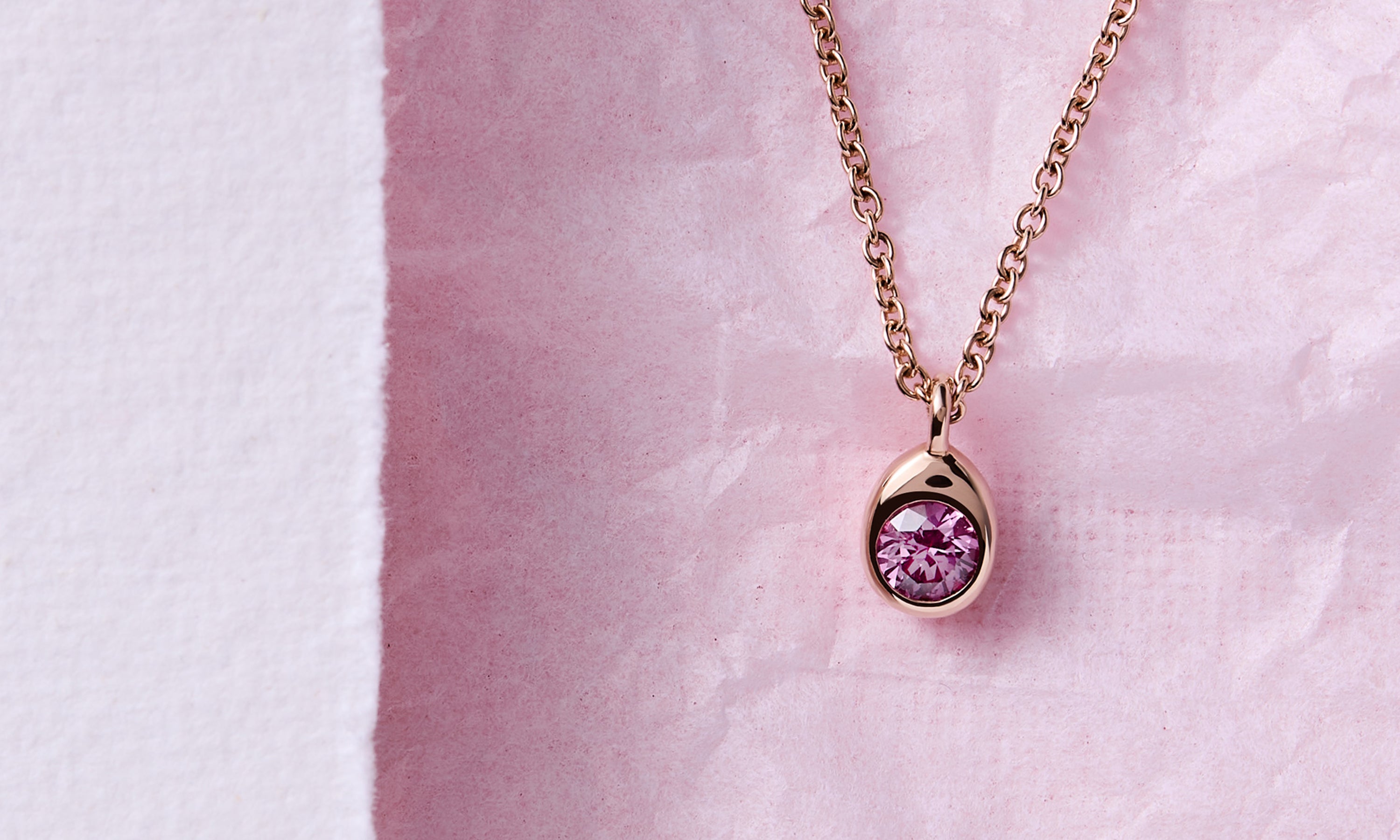 Cosmic Curve Rose Gold and Pink Sapphire Pendant