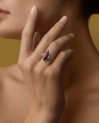 Colours of Love Marquise Ruby and Diamond Ring