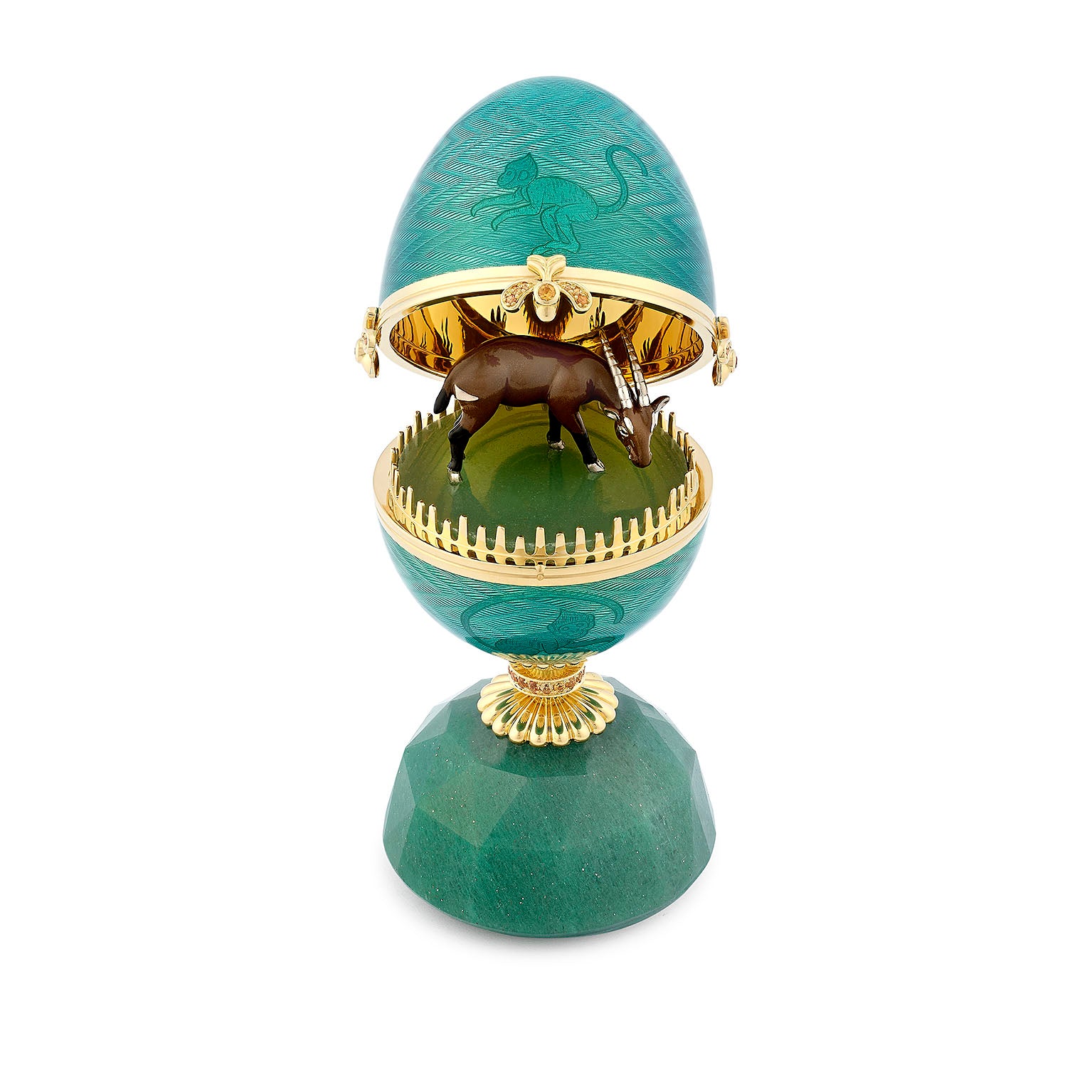 Fabergé Heritage Limited-Edition Indo-Burma Egg Objet with Saola Surprise