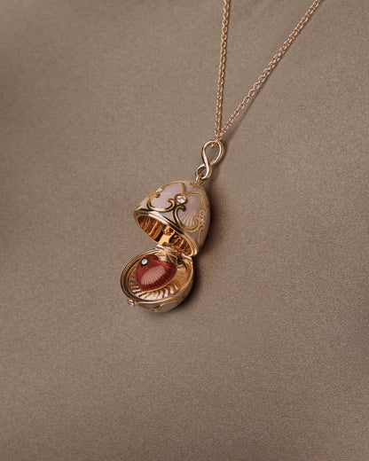 Guilloché Enamel Heart Surprise Locket