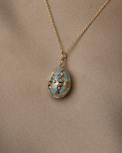 Guilloché Enamel Heart Surprise Locket
