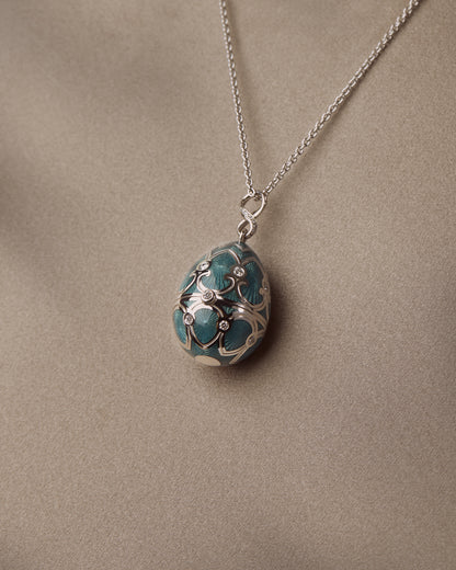 Guilloché Enamel Snowflake Surprise Locket