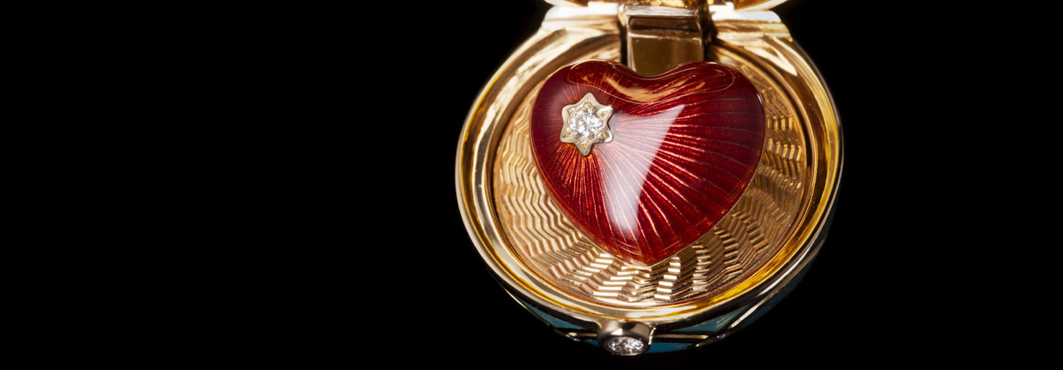Fabergé Essence Yellow Gold Diamond Pavé Spiral Egg Drop