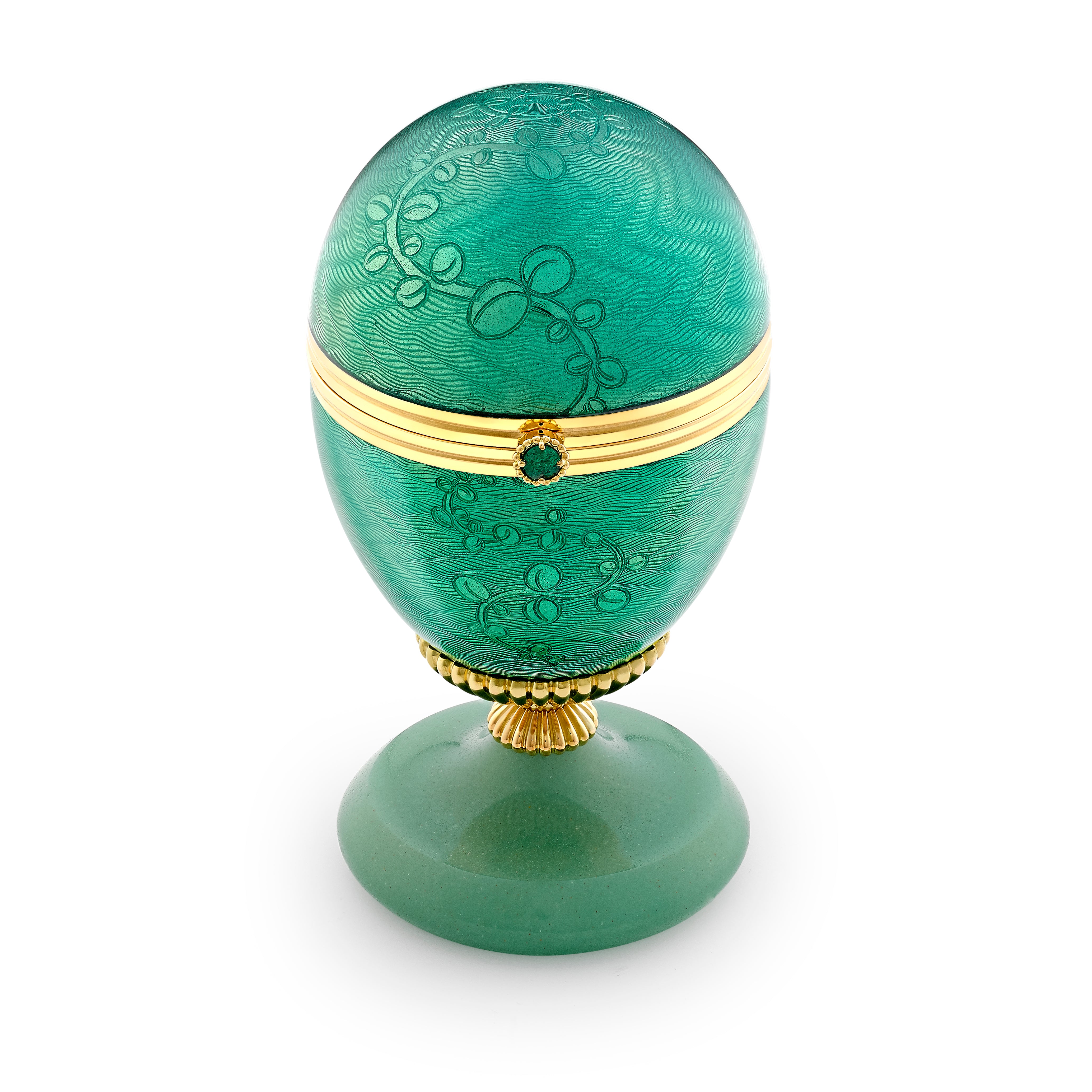 Limited Edition Guilloché Enamel Twin Flower Surprise Egg Objet 2