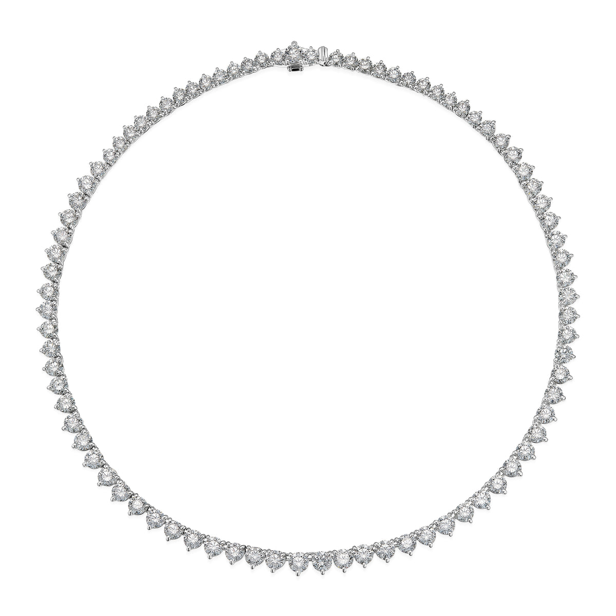 High Jewellery Diamond Line Necklace in platinum featuring white diamonds, priced at €70,300 excluding taxes and duties.