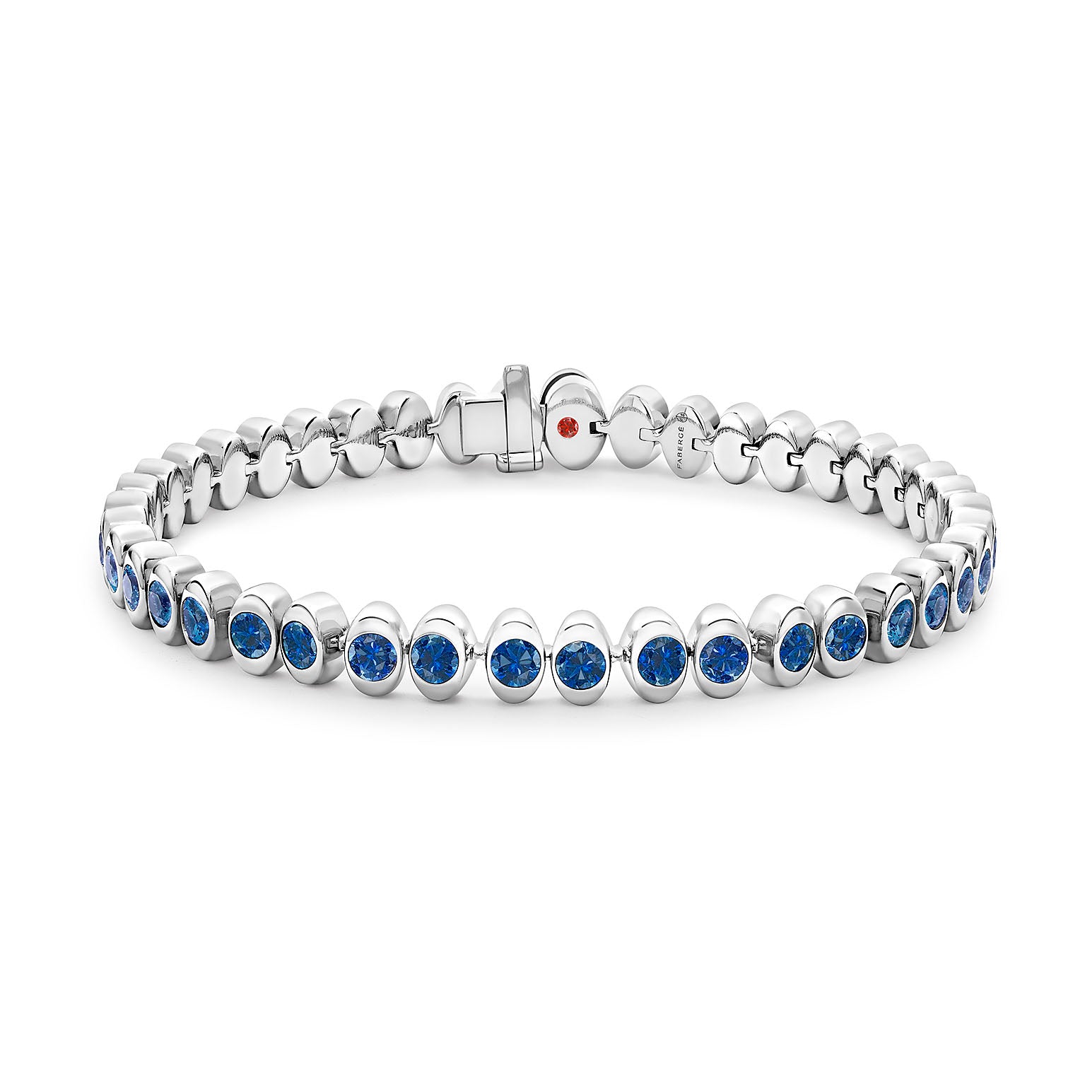 Colours of Love Cosmic Curve White Gold Sapphire Tennis Bracelet