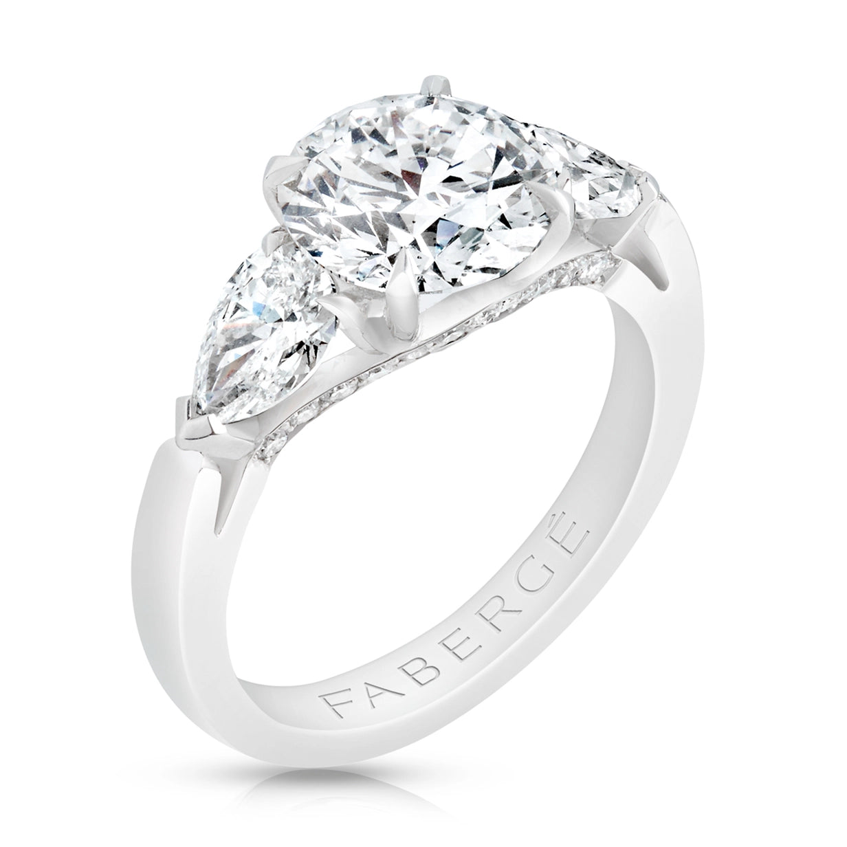 Platinum Diamond Three Stone Ring | Fabergé