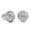 Colours of Love Sterling Silver Rhodochrosite Fluted Round Cufflinks | Fabergé
