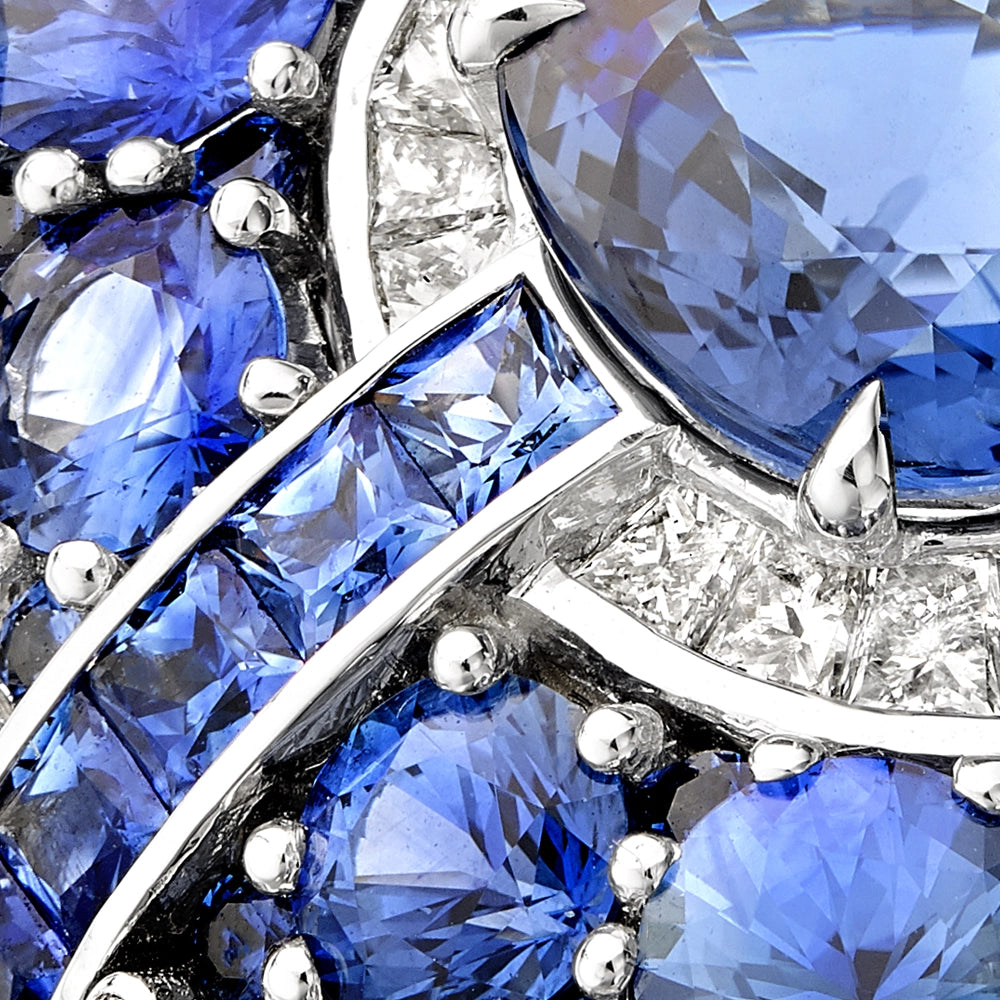 Blue sapphire and diamond discount
