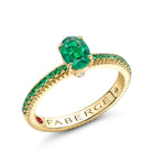 Anillo Esmeralda Estriada con Hombros de Tsavorita