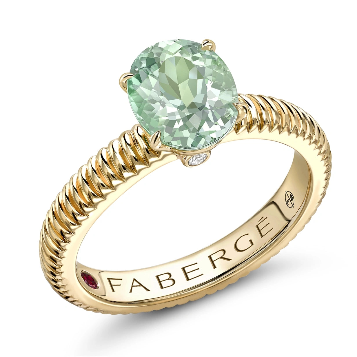 Colours of Love Yellow Gold Tourmaline Fluted Ring Faberge FABERGE